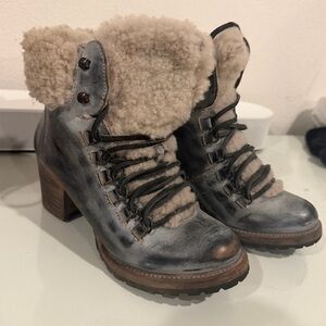 Women's Shearling Lined Ankle Boots - Gray